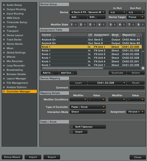 MIDI-Controller Manager